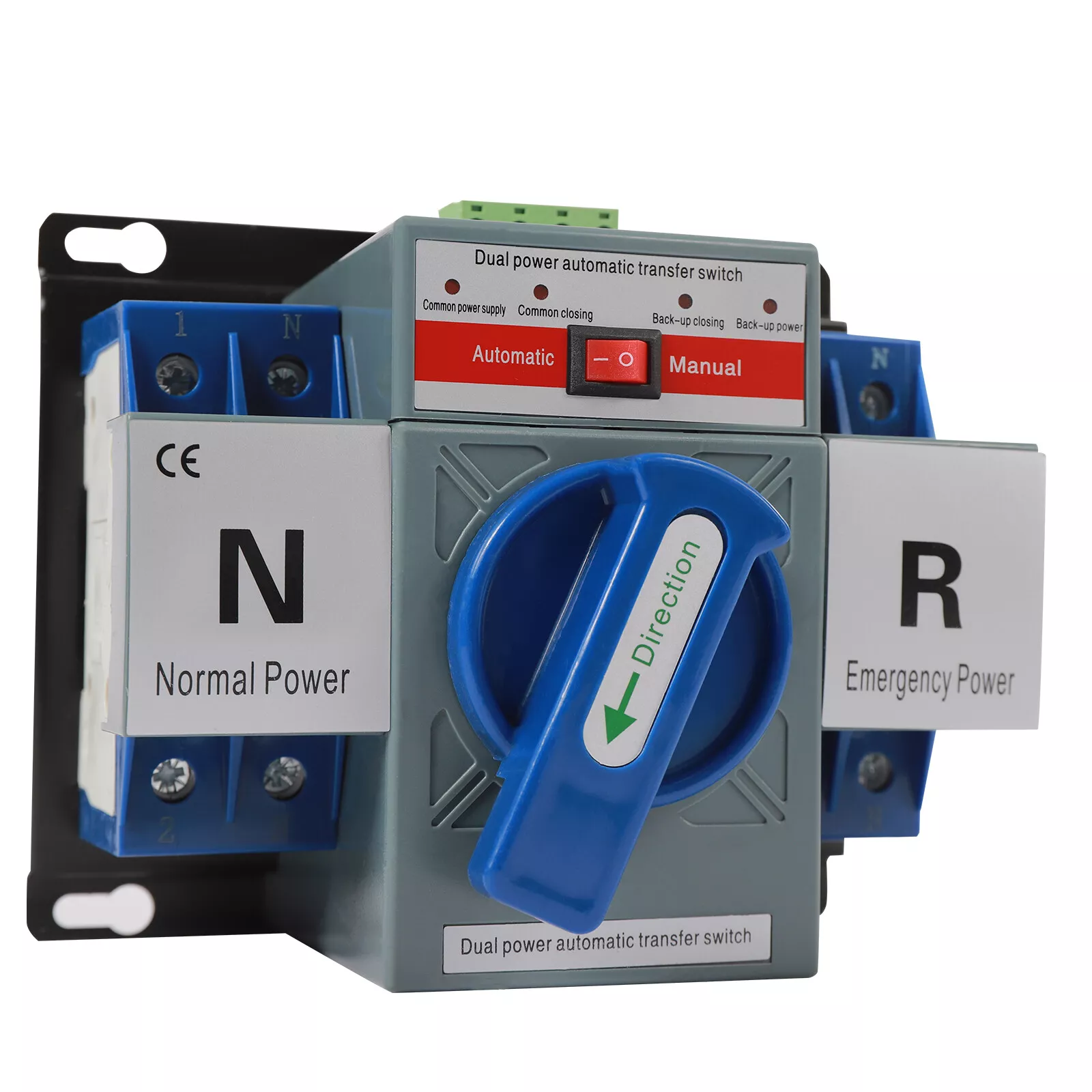 Sakelar Transfer Otomatis Daya Ganda 2P 63A, AC110V, Plastik & Tembaga Merah, Kontrol Toggle Mengonversi Biru, GCQ2-63/2