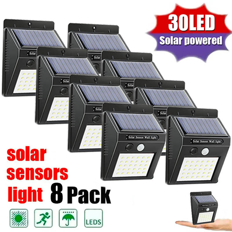 6/30 LED lumière solaire PIR capteur de mouvement applique murale lampe solaire extérieure étanche solaire alimenté lumière du soleil lampadaire décor de jardin