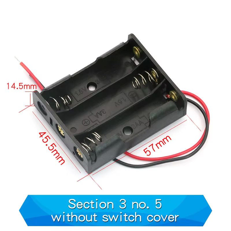 1 STKS 3-weg batterijhouder Batterijhouder voor 3X Box-houder zonder schakelaarafdekking