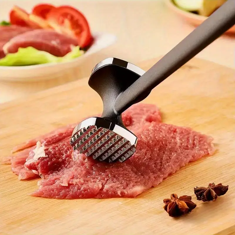 Martillo Ablandador de Carne de Acero Inoxidable de Alta Resistencia, Utensilio de Cocina para Ablandar y Triturar Carne de Res, Pollo y Cerdo sin Esfuerzo