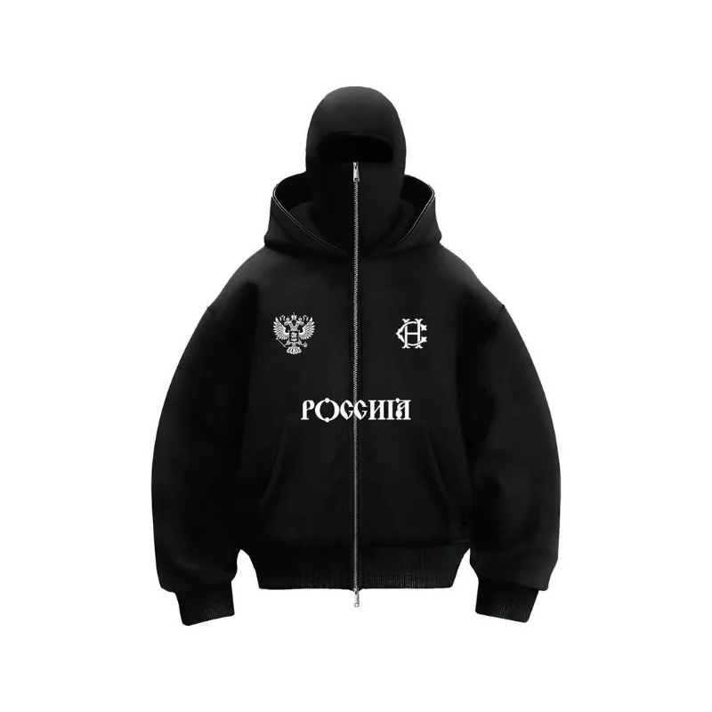 Sudadera con capucha Y2K Hip hop street con cremallera para hombre, nueva moda, diseño de Sudadera con capucha doble para otoño e invierno, sudadera gótica Harajuku para mujer
