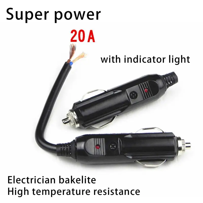 12V Naar 24V Sigarettenaansteker Plug Mannelijke Hoofd Met Indicatielampje Voertuig Elektrische Sigarettenaansteker Plug lader Adapter
