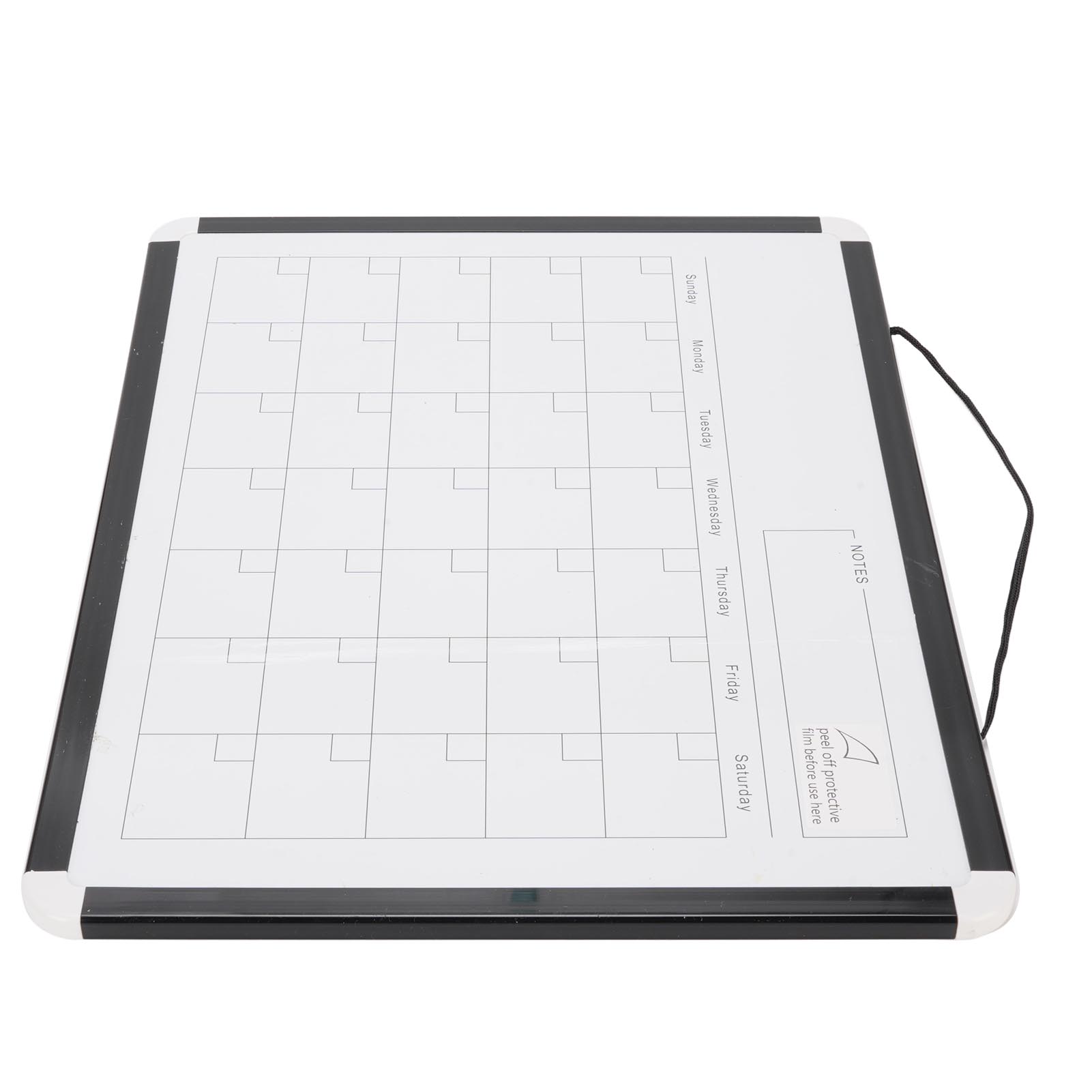Tableau blanc effaçable à sec, calendrier mensuel mural magnétique Portable Double face avec cadre en aluminium noir pour la maison