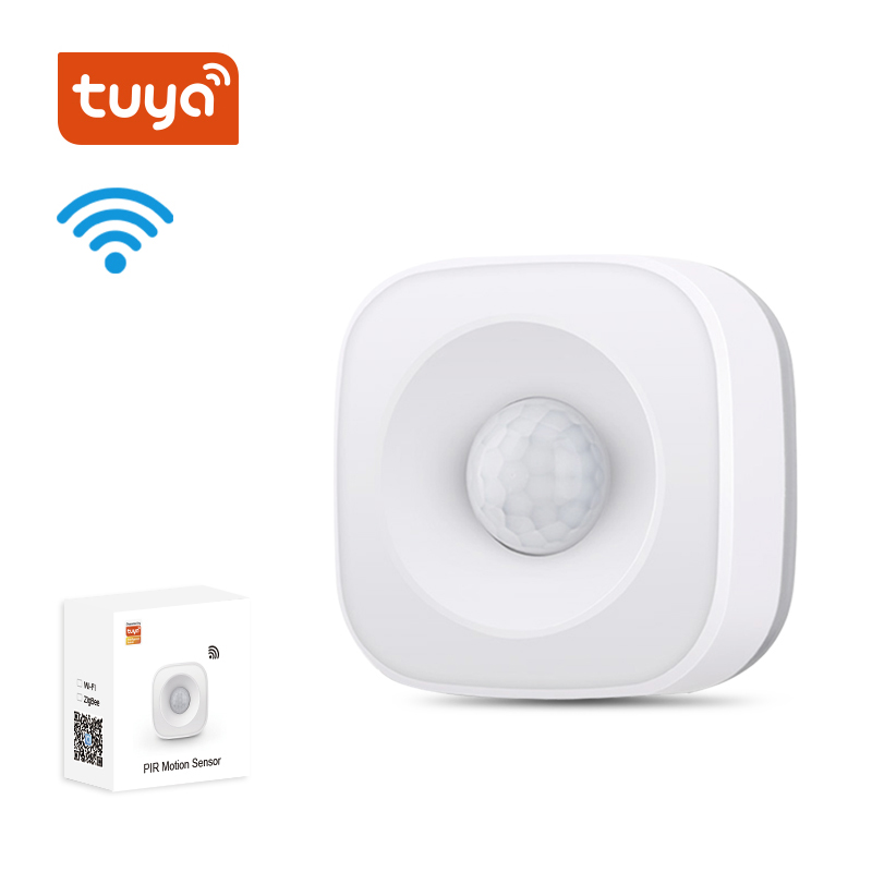 Tuya-Sensor de movimiento PIR inteligente, WIFI, Sensor de movimiento, aplicación Smart Life, sistema de automatización del hogar inalámbrico a través de Alexa y Google Home