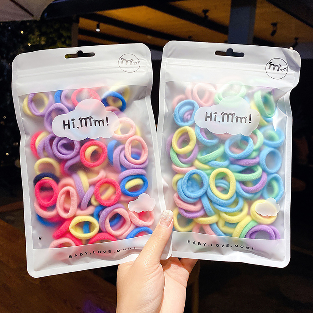 50 Stuks Mini Kleine Rekbare Eindeloze Elastieken Meisjes Kids Haar Bobbles Bands