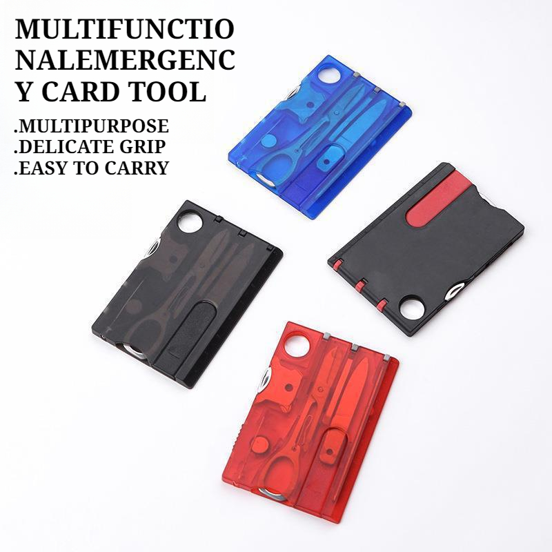 Cartão de faca suíça multifuncional ao ar livre, cartão de ferramenta de sobrevivência portátil, chave de fenda, ferramenta de emergência de manutenção de acampamento