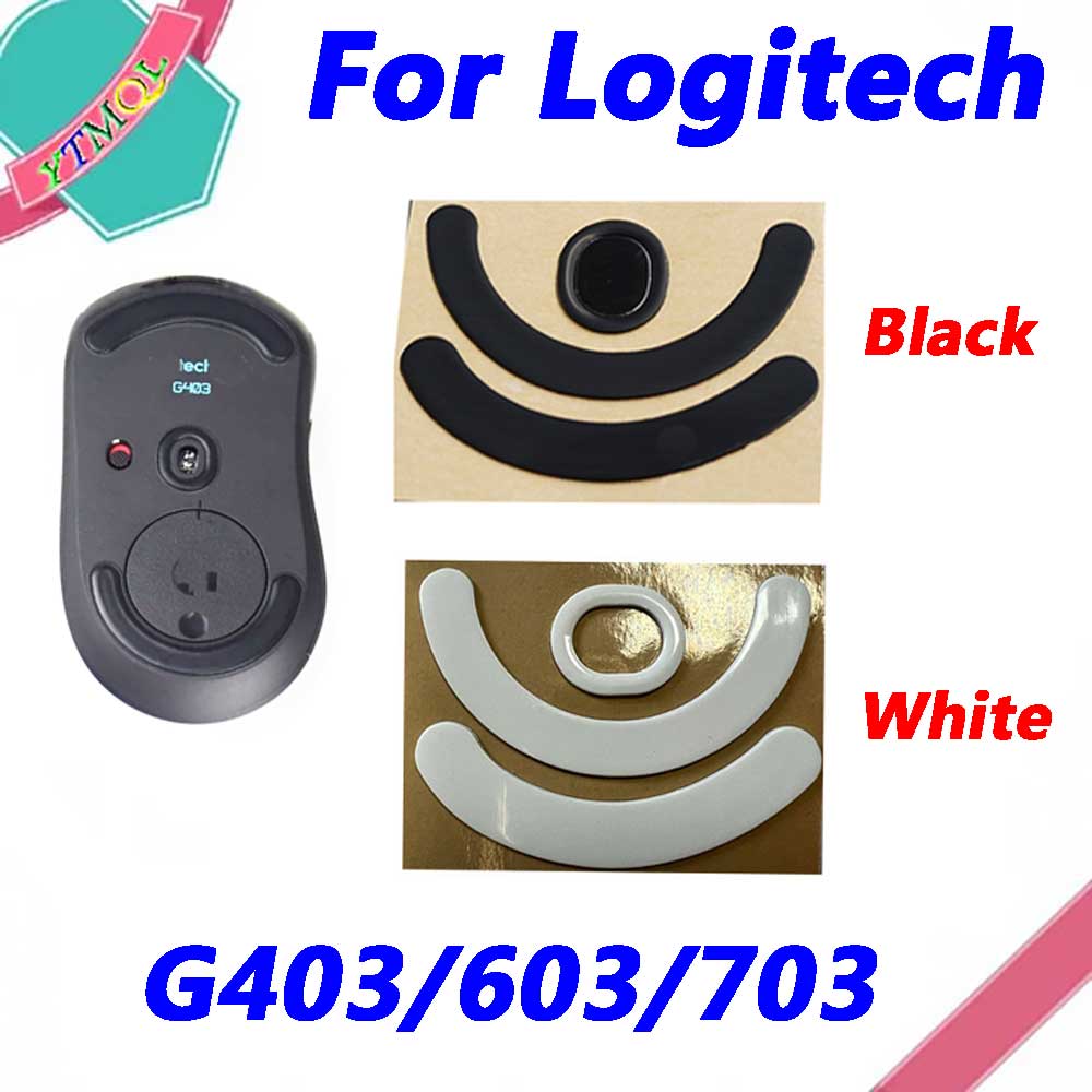 Hot Sale 1set Mouse Feet Skates Pads For Logitech G403/603/703 Wireless Mouse White Black Anti Skid Sticker Connector