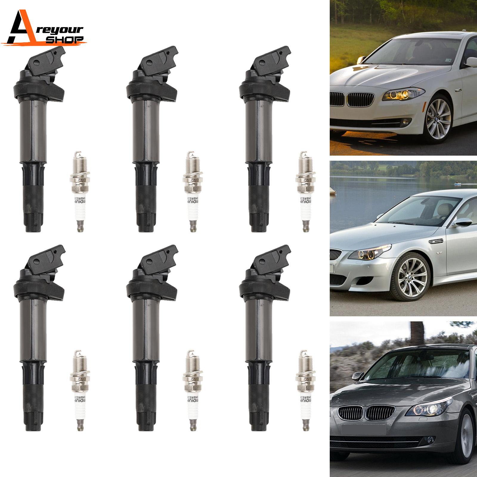 Areyourshop 6x cewka zapłonowa + świeca zapłonowa UF515 UF522 dla BMW 325 335 525 530i X5 Z4 2.5L 3.0L