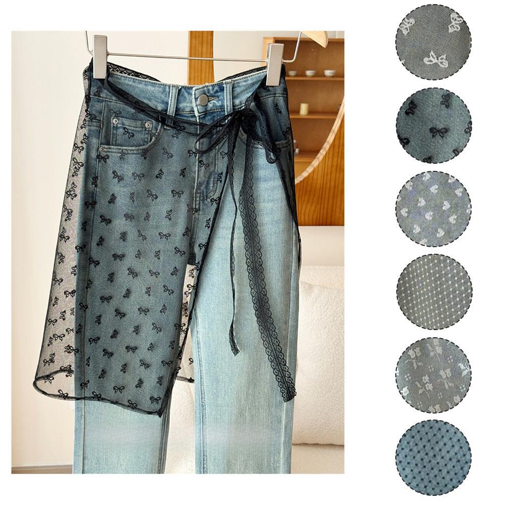 Falda de gasa en capas de encaje único con lazo para niñas, delantal para damas, ropa de calle para niñas, falda envolvente, coreano Ins Blogger, Y2k