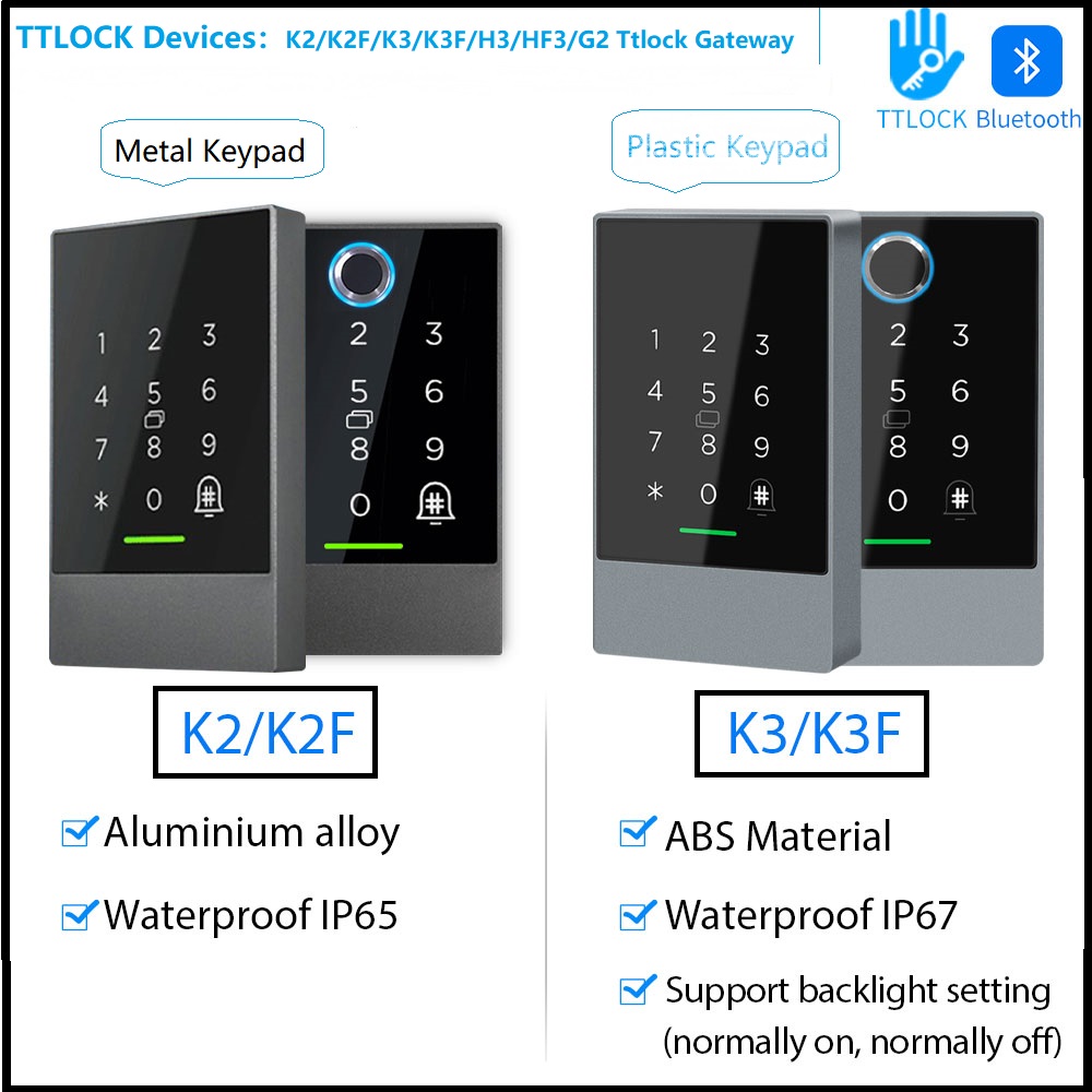 Водонепроницаемая RFID IC Bluetooth TTLOCK клавиатура приложение для разблокировки открывания дверей TT Lock устройства для контроля доступа K2/K2F/K3/K3F/K3Q/H3/HF3/G2