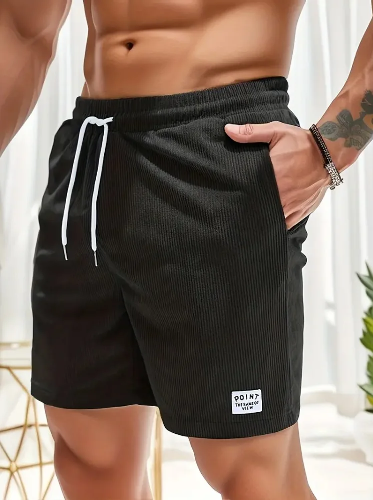 Zomer heren corduroy shorts casual lichtgewicht losse pasvorm heren strand boardshorts korte broeken