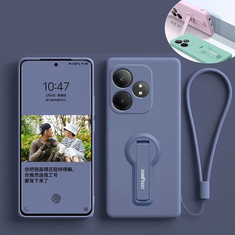 Custodia Protettiva Morbida in Silicone per Realme GT 6 6T NEO 7 7T SE con Supporto e Pellicola Salva Schermo