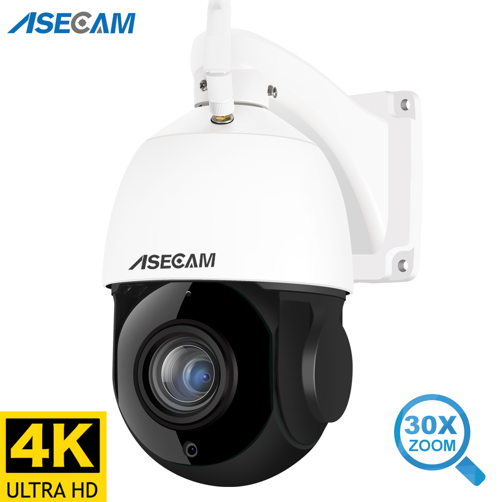 8МП 4K камера видеонаблюдения wifi PTZ с автоматическим гуманоидов отслеживанием 30x оптический зум POE аудио AI уличная видеонаблюдение ASECAM