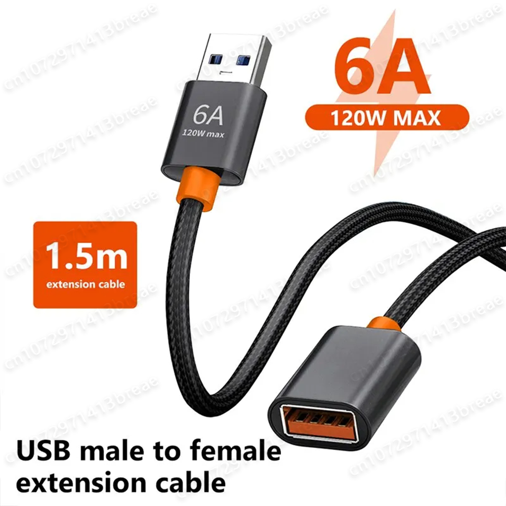 NNBILI 6A USB 3.0/2.0 Cabo de extensão Transferência de dados de alta velocidade para PC Laptop TV Xbox One/Serie X SSD HDD SuperSpeed Extender ﻿