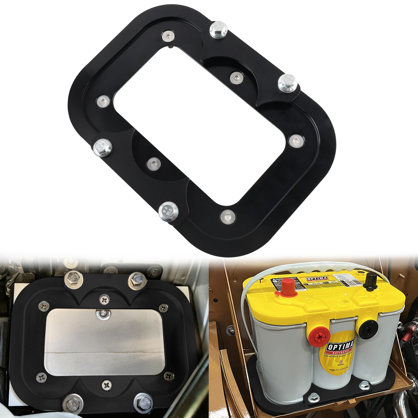 อลูมิเนียมแบตเตอรี่ Relocation ผู้ถือถาด/Hold Down Mount Bracket สําหรับ Optima D34 34/78 ขนาดแบตเตอรี่ Billet แบตเตอรี่ถาดอะไหล่รถยนต์