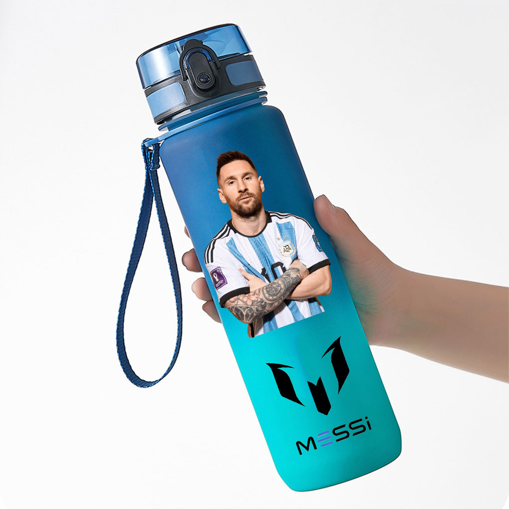 650ml Lionel Messi Blauw PC Veilig Draagbare Sport Outdoor Voetbal Ster Waterfles Grote Capaciteit Fles Messi Fans Geschenken