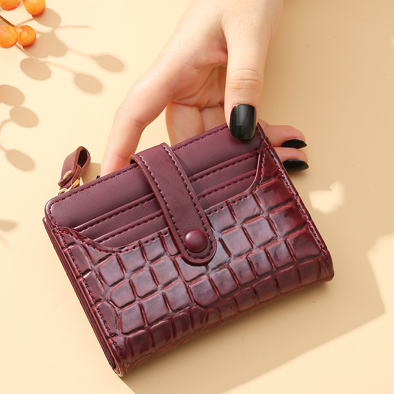 Cartera corta para mujer, monedero pequeño de cuero de marca de lujo a la moda, tarjetero para mujer, bolso de mano para mujer, billetera con Clip para dinero 2023