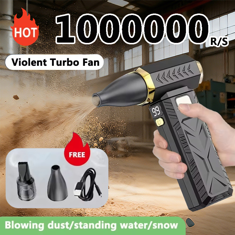 New 1000000RPM Violent Fan Super Powerful Air Blower Vacuum Blowing Suction Led Lighting 6-Speed Regulation Brushless Turbo 2026