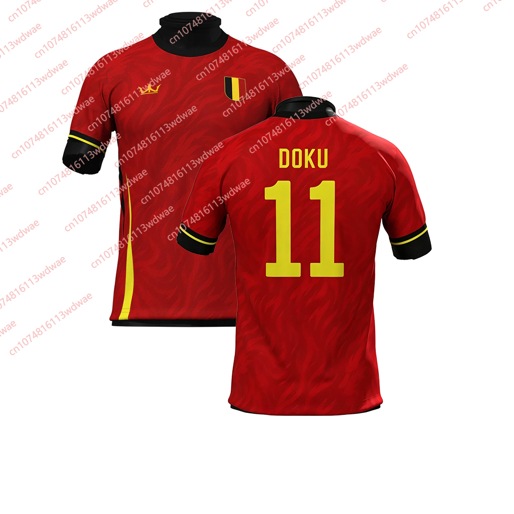 Camisa de Futebol Estilo Bélgica, Jersey de Secagem Rápida Doku 11, Jersey de Futebol ao Ar Livre, Edição Especial De Bruyne 7, Camiseta Infantil