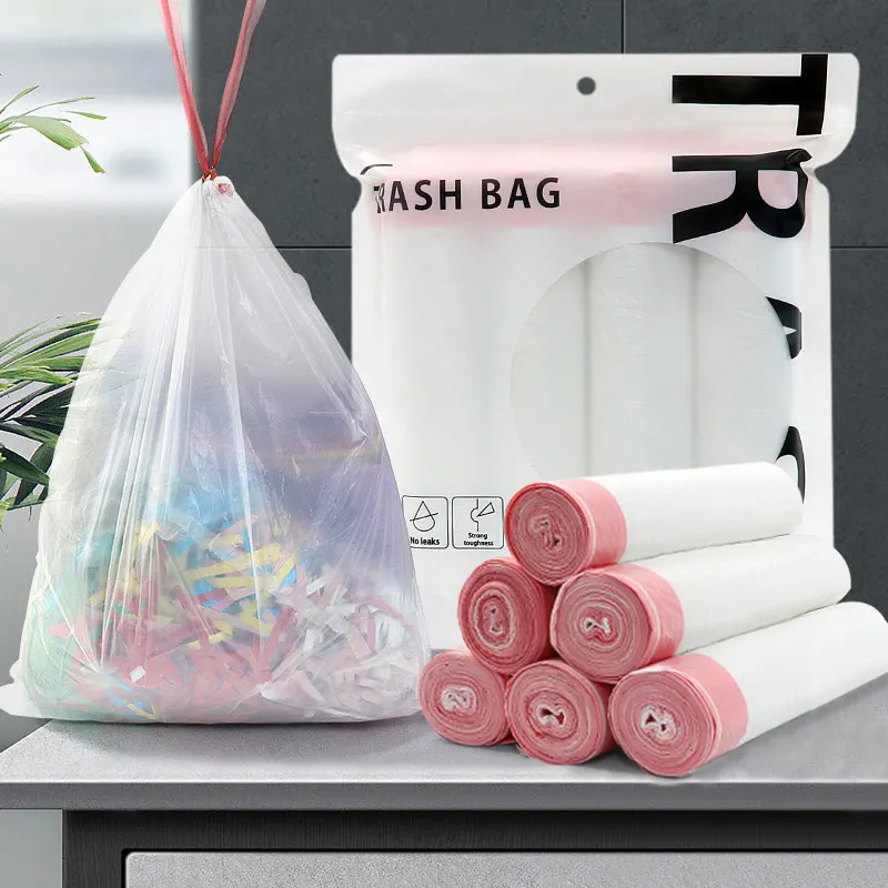 Bolsas de basura desechables con cordones para el hogar, cocina, dormitorio, sala de estar, elija entre 3 tamaños