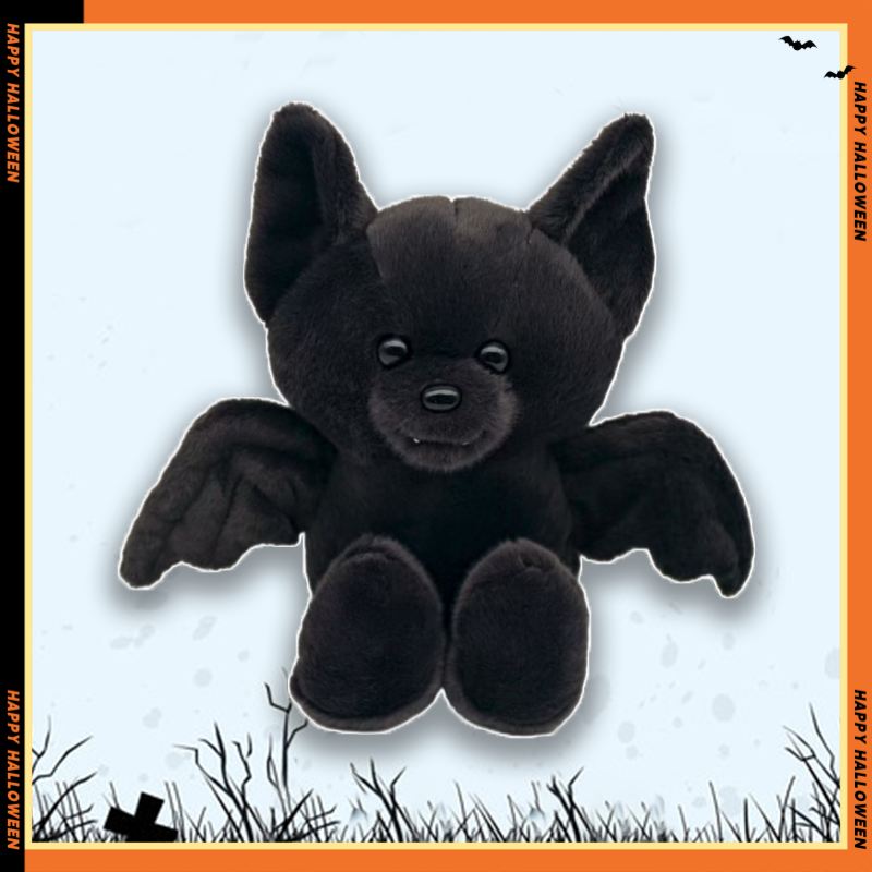 Jouets en peluche chauve-souris noire pour Halloween, animaux en peluche de dessin animé, poupée ours noir, jouet en peluche doux, décoration de fête d'halloween, cadeaux