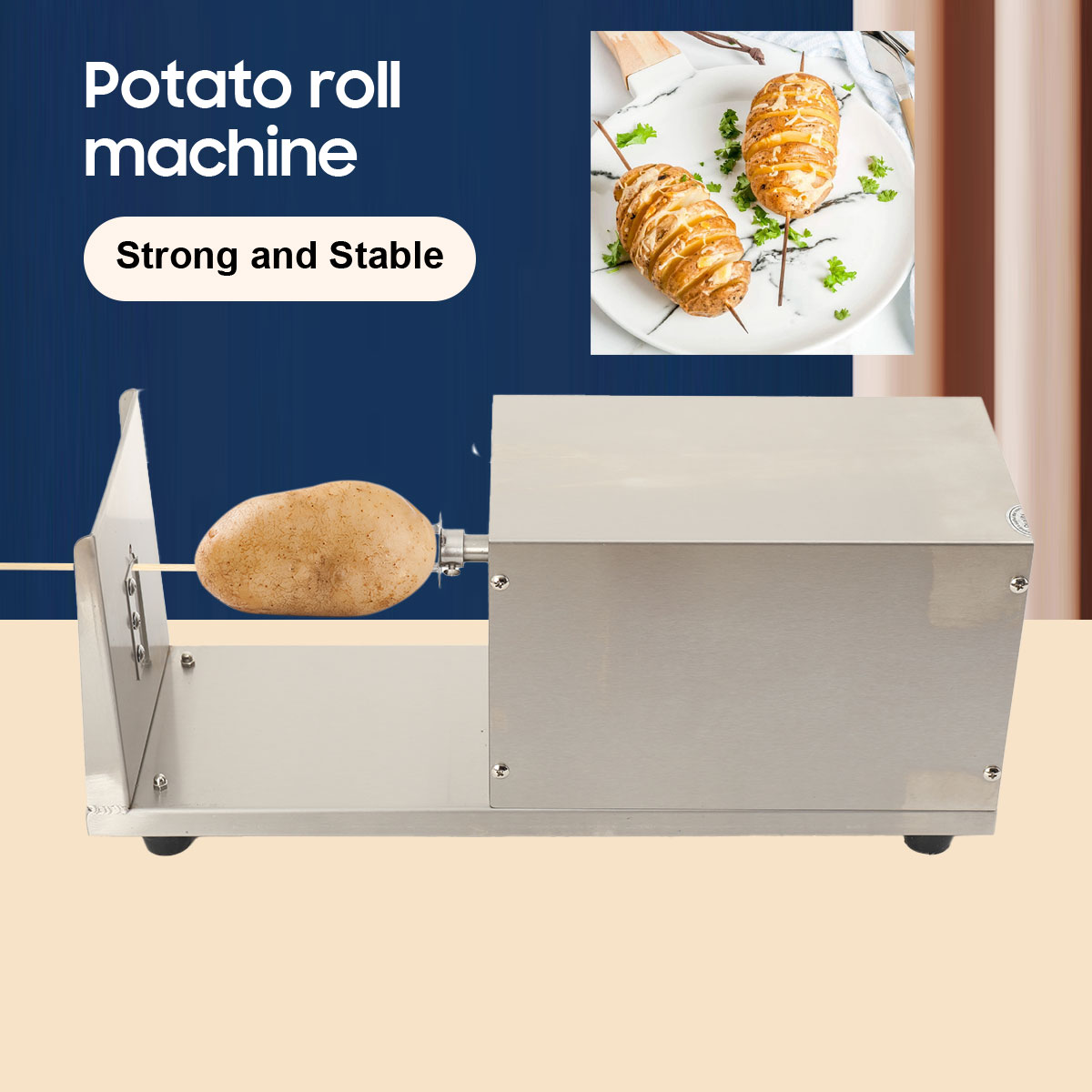Cortador de batata espiral automático, espiralizador de batata, aço inoxidável, tornado, batatas fritas encaracoladas, fatiador, ferramentas de cozinha, alimentos