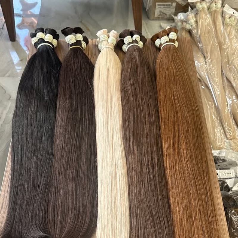 100% cabelo humano em massa sem trama remy vietnã cabelo reto pacotes de cabelo preto natural real 613 loiro 30 polegada para trança