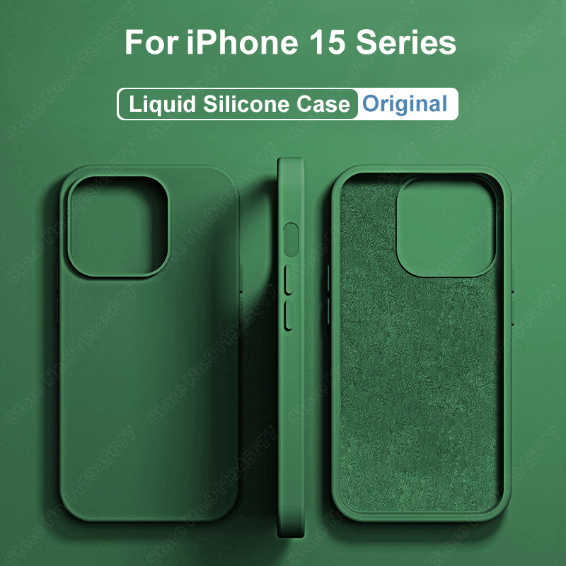 Oryginalne etui z płynnego silikonu do iPhone'a 15 14 11 13 12 Pro Max Mini XR X XS 8 7 6 Plus SE 3 Luksusowe miękkie etui Akcesoria do telefonu