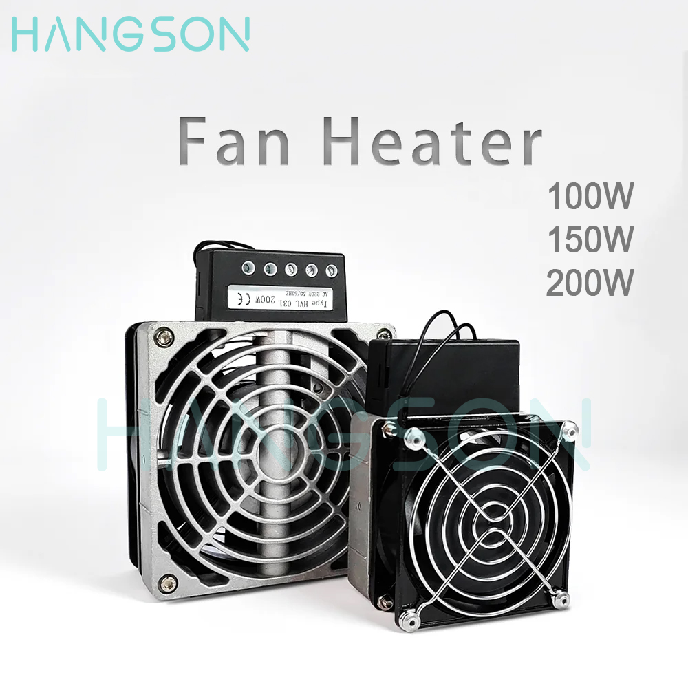 Armário elétrico do aquecedor do ventilador de PTC 100W 150W 200W HVL 031 Aquecedor industrial compacto de alumínio fundido para o armário