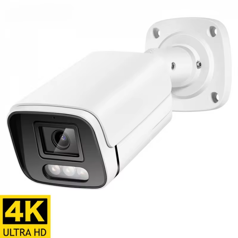 Nueva Cámara IP 4K 8MP con Audio para Exteriores, AHD H.265 Onvif, Metálica, Tipo Bala, CCTV, Visión Nocturna a Color de 4MP, Cámara de Seguridad para el Hogar
