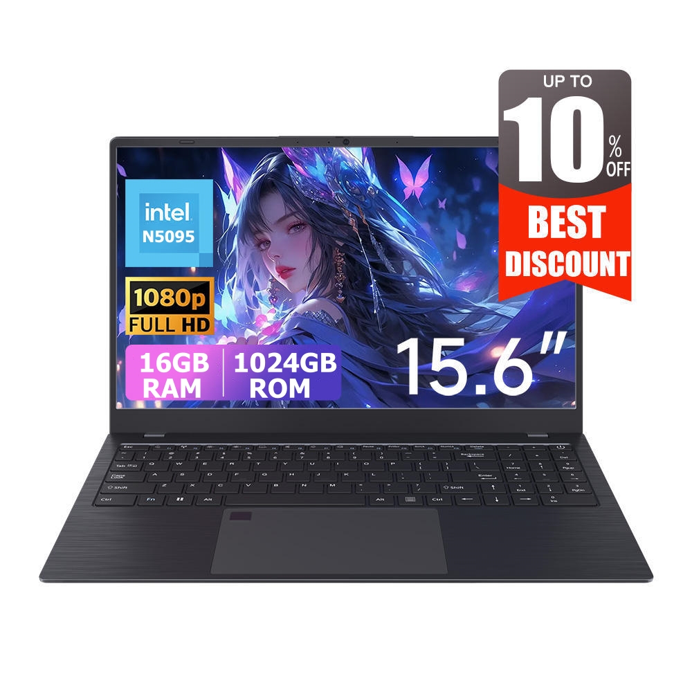 Laptop 15,6 cala 32 GB pamięci RAM DDR4 2048 GB SSD Windows 11 Notebook PC Gamer Intel N5095 Komputer biurowy WIFI6 Podświetlany czytnik linii papilarnych