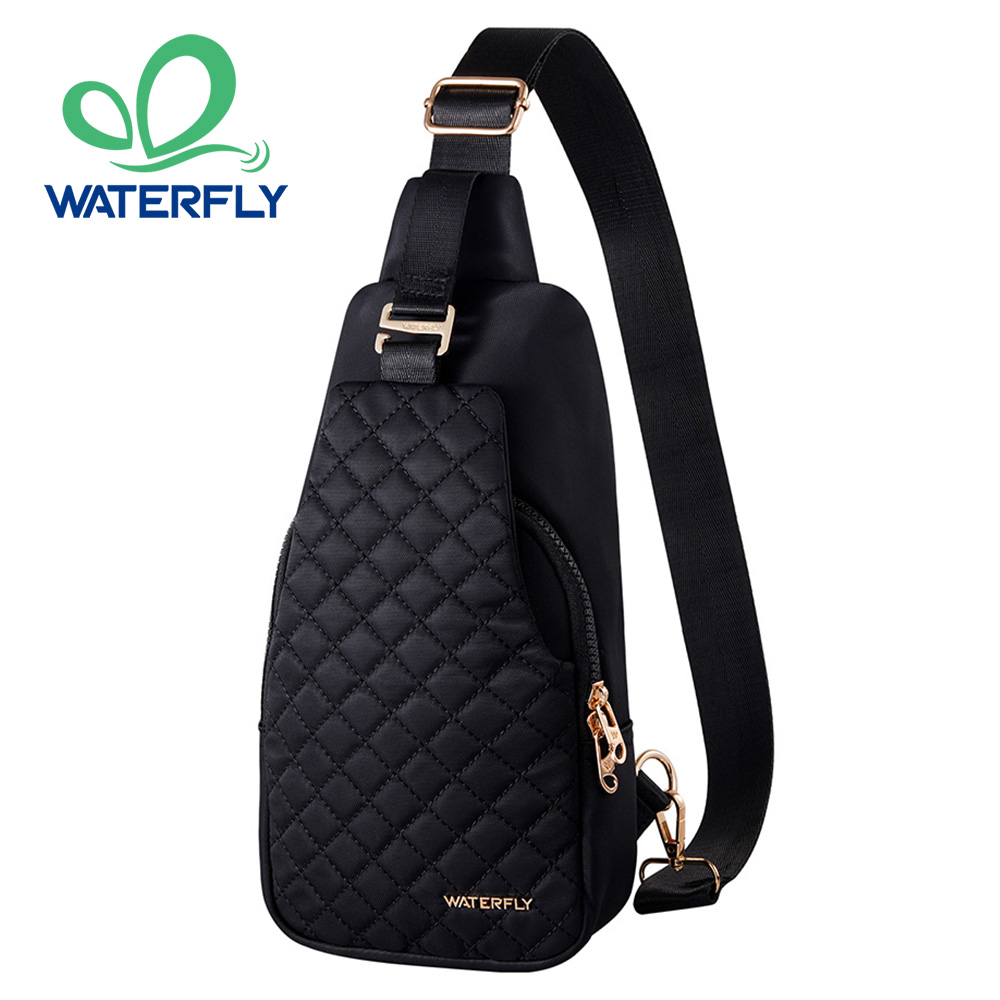 WATERFLY Zaino a tracolla piccolo con tracolla Borsa a tracolla sul petto alla moda per donna Uomo Zaino casual da viaggio elegante antifurto
