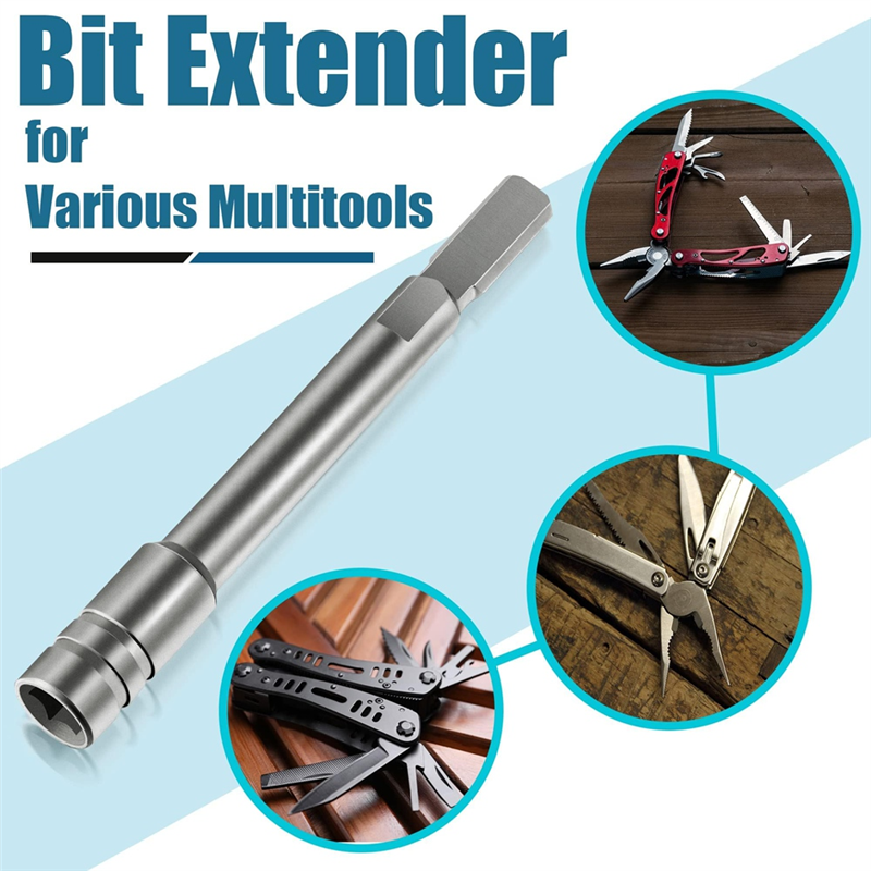 A27F-Bit Driver Extender For Multi-Tool, 1/4 Inch Hex Adapter–Add-On Accessory For Leatherman, Surger, Wave Plus