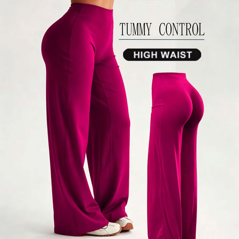 High-Waist Straight Leg Workout-Hose Hautfreundliche Hüftformende Casual Sport-Leggings Trainings-Bodyshaping Fitness-Unterwäsche