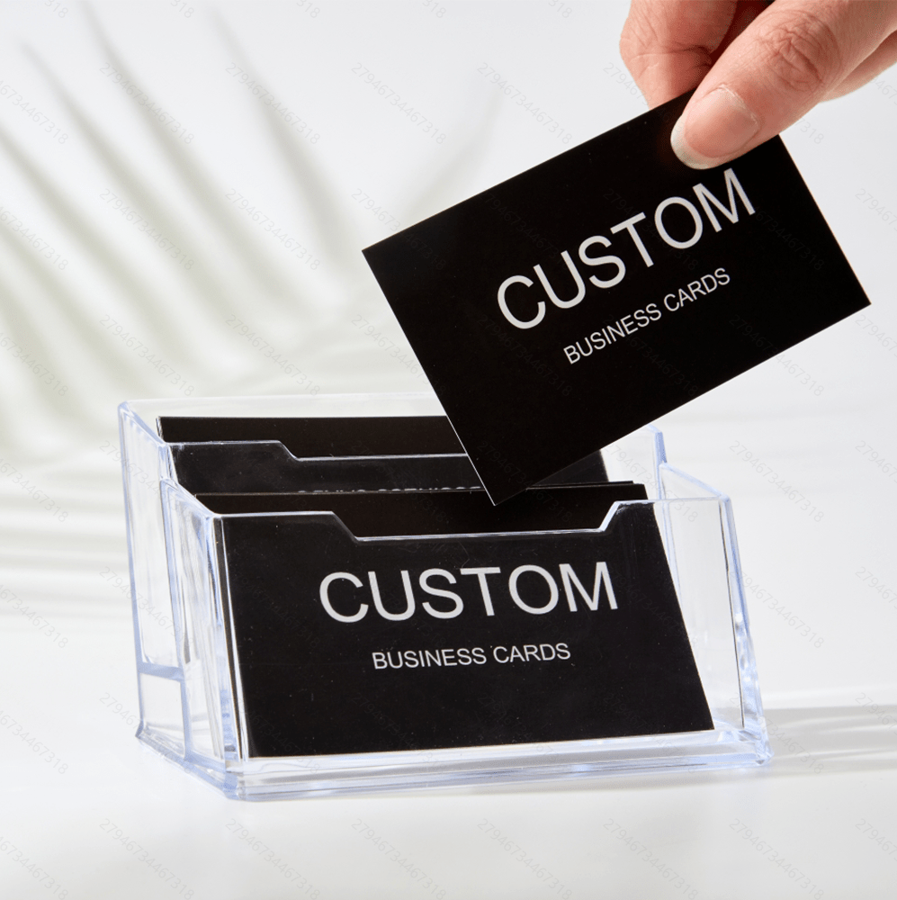 200/500/1000pcs Customizable Cards, Personalized Business Cards with Acrylic Storage Box,Matte film Thank You Invitations