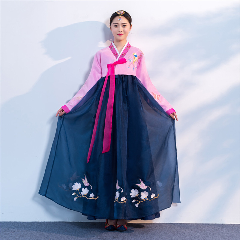Kobieta Tradycyjna Sukienka Hanbok Dama Mniejszość Koreańska Księżniczka Pałac Dwór Kostium Elegancja Haft Suknia Ślubna Impreza Odzież