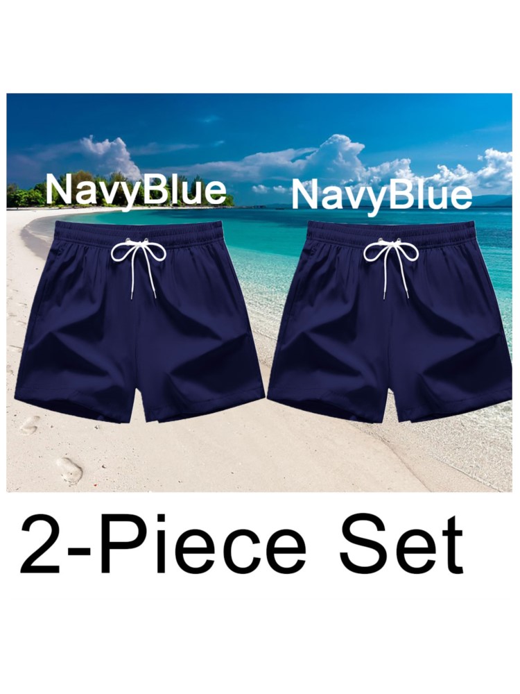 Men's Quick Dry Swim Shorts Breathable Board Trunks with Drawstring Pockets for Surfing Beach Summer Bathing Suit