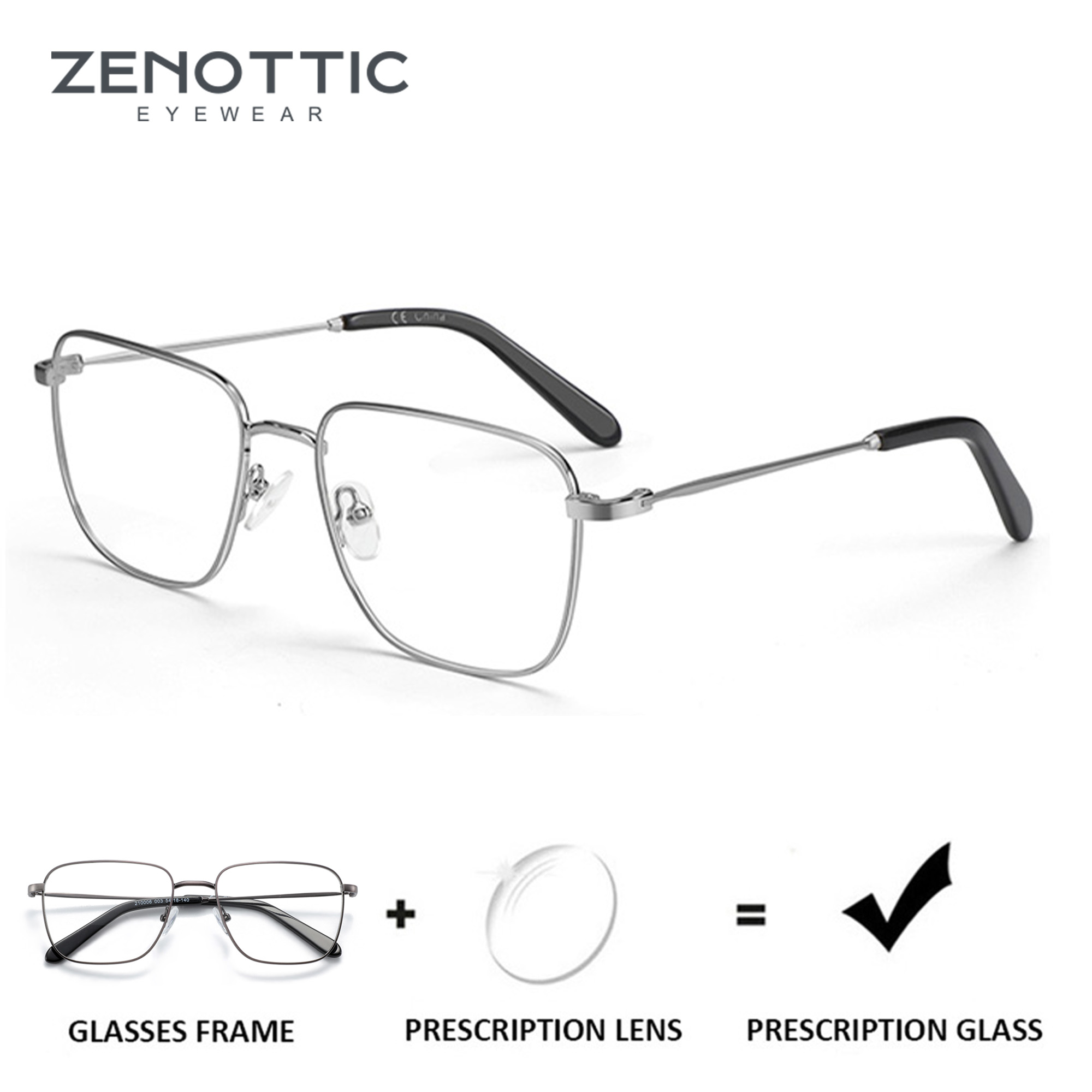 ZENOTTIC kwadratowe okulary korekcyjne moda męska krótkowzroczność progresywne okulary damskie optyczne okulary fotochromowe blokujące niebieskie promienie