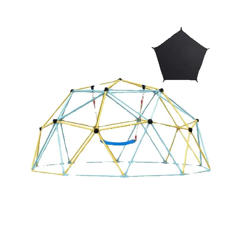 SucceBuy Cupola da arrampicata 6/8/10/12FT Cupola geometrica Scalatore Amaca Altalena Giungla Palestra Arrampicata Grip Attrezzatura da gioco per cortile esterno