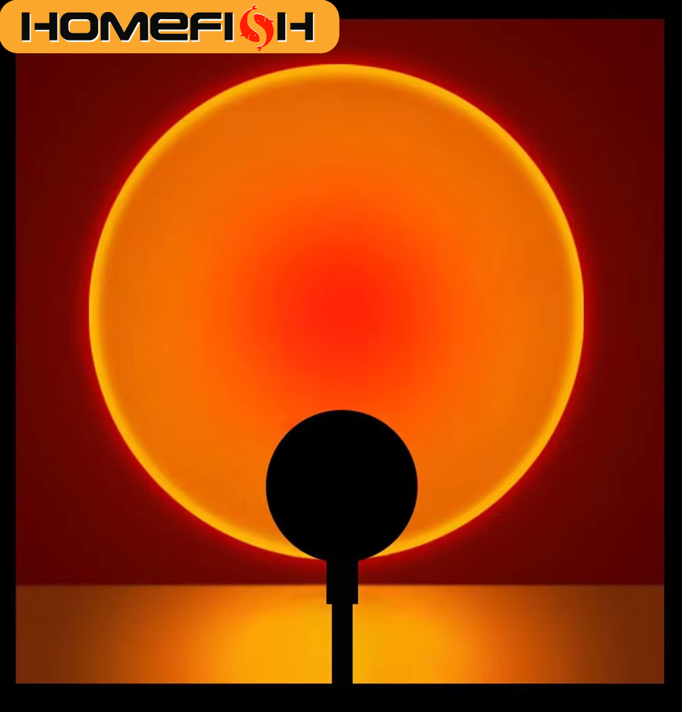 Lámpara de Proyección LED HOMEFISH con Efecto Atardecer, Luz Ambiental USB para Dormitorio, Sala de Estar, Decoración de Pared, Fotografía, Fiesta de Cumpleaños