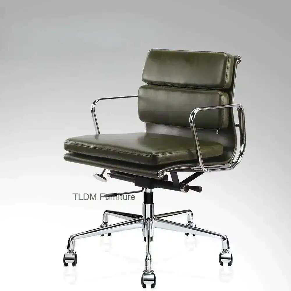 Cadeira moderna para computador, giratória ajustável, cadeiras para conferência, couro de vaca, mesa de negociação, silla comedor