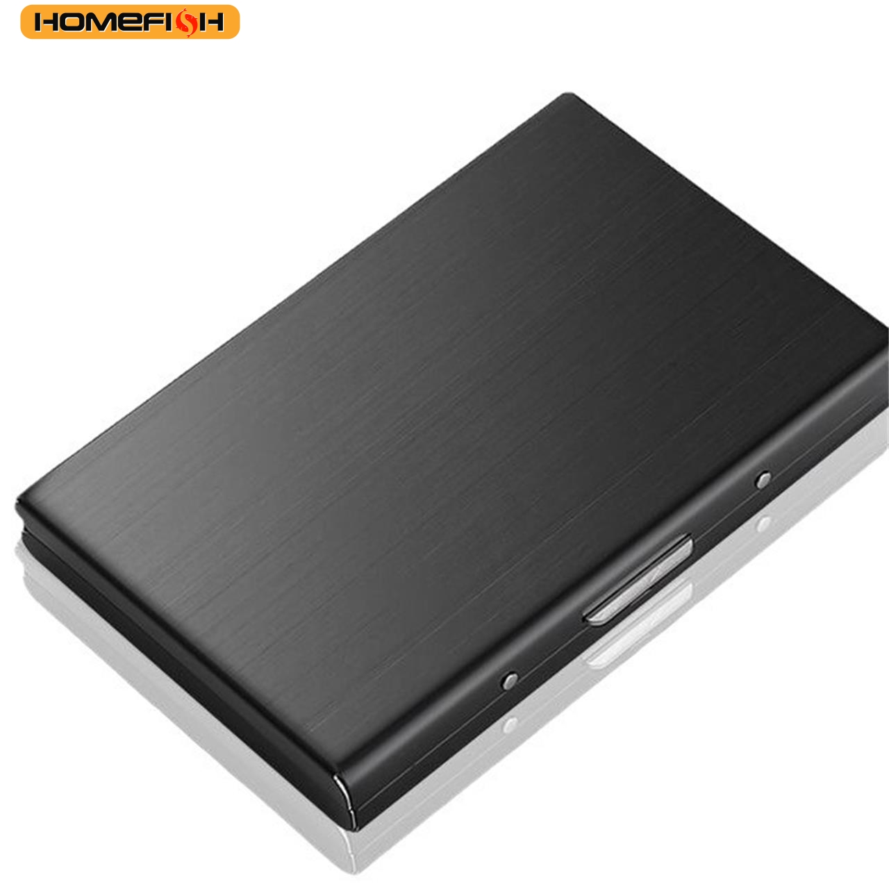 Porta-Cartões Slim de Aço Inoxidável HOMEFISH, Estojo Antifurto RFID para Cartões de Visita com 6 Compartimentos