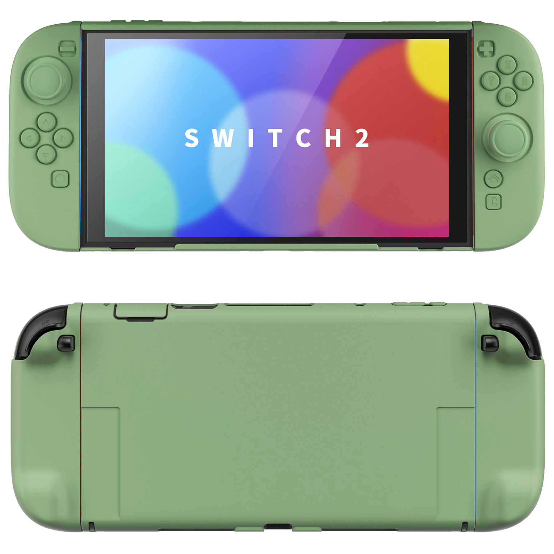 PlayVital Funda protectora de color sólido para Nintendo Switch 2, cubierta de agarre acoplable de carcasa dura antiarañazos con soporte plegable