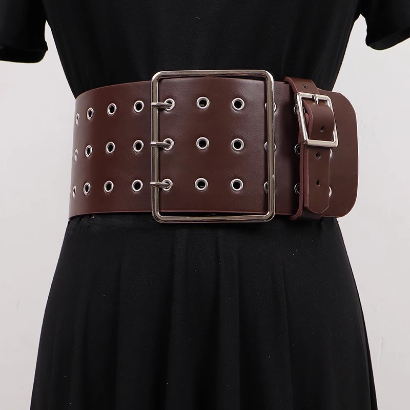 Ceinture large en cuir PU évidé pour femmes, ceintures de smoking, corsets habnommée, ceinture, décoration de l'environnement, mode de piste, R1583