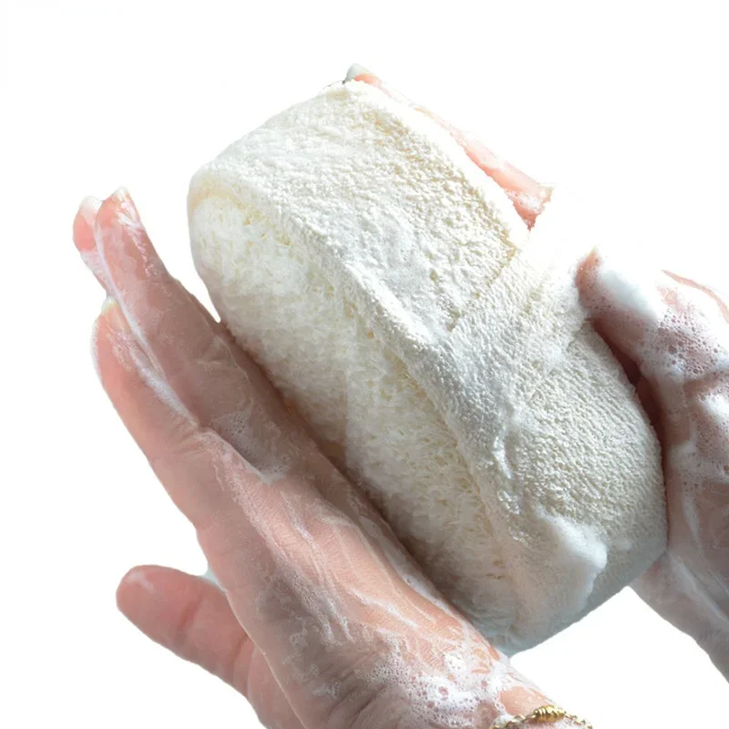 Esponja de baño de lufa Natural gruesa, frotador de ducha saludable, cepillo de masaje para todo el cuerpo, gran oferta, esponja de baño exfoliante