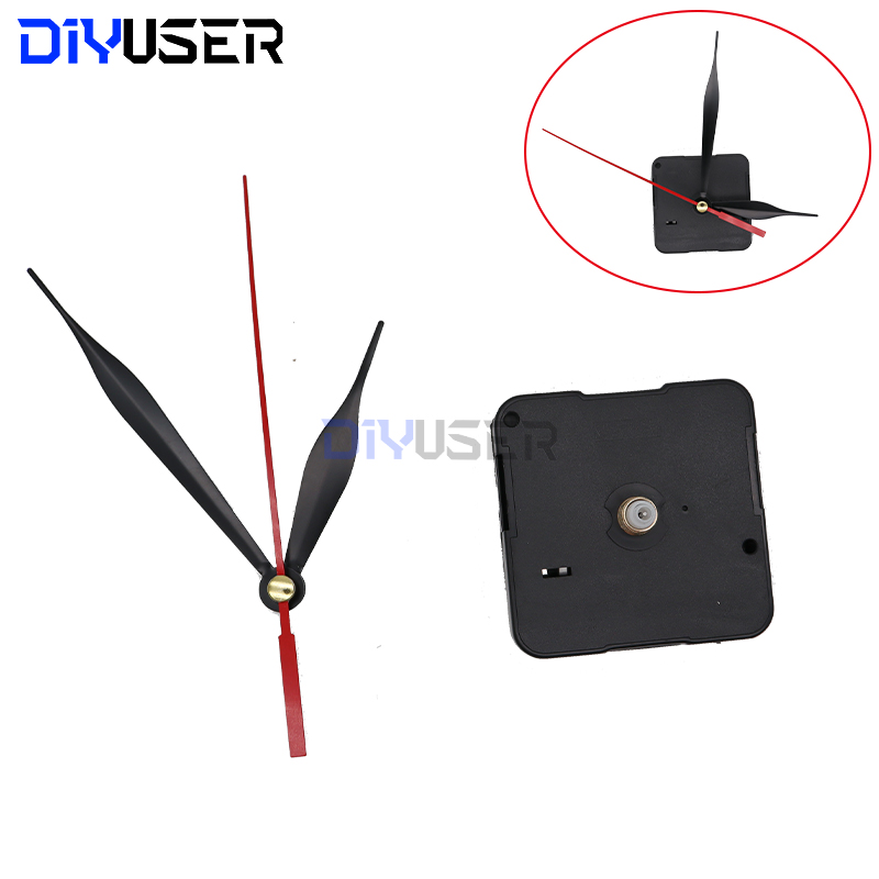 DIYUSER HQ3268 Mecanismo de movimiento de reloj de pared de cuarzo profesional y práctico Kit de piezas de herramientas de reparación DIY con manecillas rojas