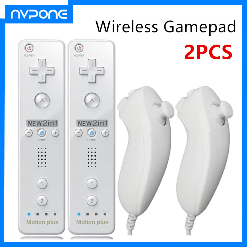 2 STKS Afstandsbediening met Nunchuck Controller voor Wii Console Draadloze Gamepad met Motion Plus voor Wii Games Control