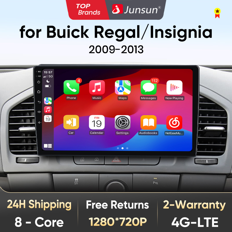 Junsun V1 Bezprzewodowe radio samochodowe CarPlay Android dla Buick Regal 2009 2010 2011-2013 4G Samochodowe inteligentne systemy 2Din Autoradio GPS