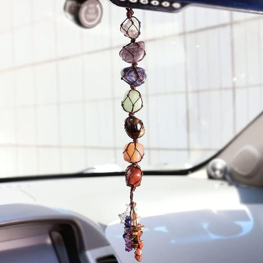 Handmade Healing คริสตัลหน้าต่างรถ Charm 7 Chakras อุปกรณ์ตกแต่งบ้าน Chakra Balancing Reiki โยคะสมาธิตกแต่งรถ