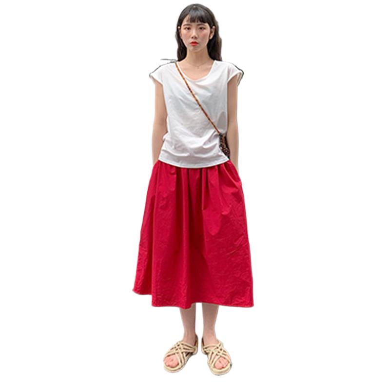 2026 sommer Baumwolle Rock Frauen plus größe Mode Koreanische Tasche Aline Sonne Schule Hohe Taille Rock Autunm party röcke M-7XL